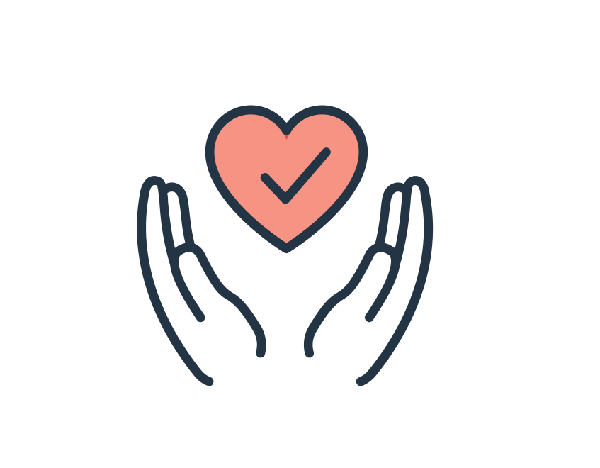 Hands holding heart icon